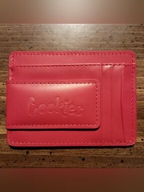 COOKIES WALLET - Red // Money Clip and Card Holder NWT Fashion ID Window Pocket